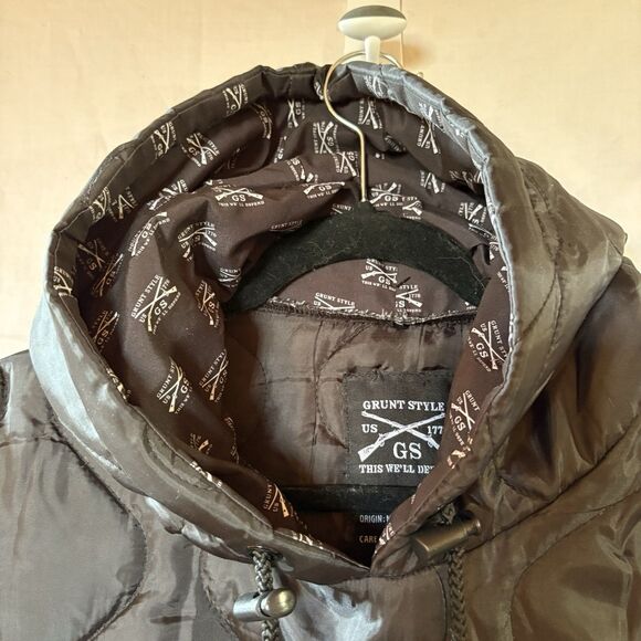 NEW Grunt Style Men's Tac Woobie Pullover Hoodie Black Size Large Arm Patches - Picture 6 of 8